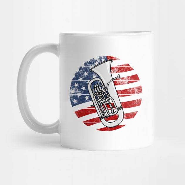 Euphonium USA Flag Euphoniumist Brass Musician 4th July by doodlerob